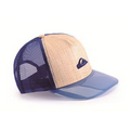 Trucker Straw Front Cap W/Transparent Plastic Visor & 3D Embroidery Logo